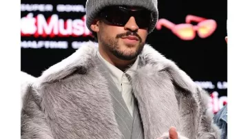 Bad Bunny Super Bowl LX Halftime Show Shearling Coat of Bad Bunny in NFL Super Bowls