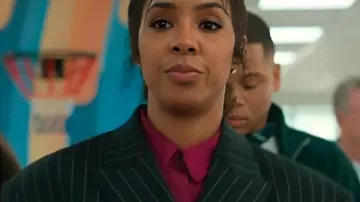 Relationship Goals 2026 Kelly Rowland Pinstripe Cropped Blazer worn by Leah Caldwell (Kelly Rowland) as seen in Relationship Goals