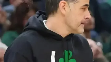 William Chisholm I Celtics Drake Maye Black Hoodie in Bill Chisholm wearing a Drake Maye shirt