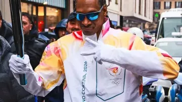 Snoop Dogg Milano Cortina Olympics Torchbearers Jacket in Throwback to when Snoop Dogg carried the Olympic torch in #Paris2024! Exactly one year ago! ????✨