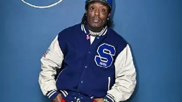 The Tonight Show Lil Uzi Vert Blue Varsity Jacket as seen in The Tonight Show Starring Jimmy Fallon