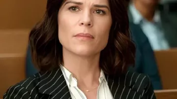 The Lincoln Lawyer S04 Neve Campbell Pinstripe Blazer as seen in The Lincoln Lawyer