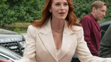Monica Stevens The Rookie S08 Beige Coat as seen in The Rookie (S08)