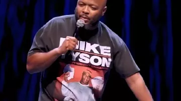 A Freestyle Comedy Show Kevin Fredericks Black Graphic Shirt used by Kevin Fredericks as seen in Bald Brothers: A Freestyle Comedy Show