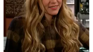 The Young And The Restless 2026 Hayley Erin Plaid Belted Shirt worn by (Hayley Erin) in The Young and the Restless