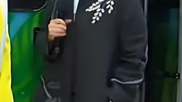 Grey Floral Coat worn by Jenna Bush Hager in 'Hollywood Medium' Tyler Henry Gives Jenna Bush Hager A Reading | TODAY