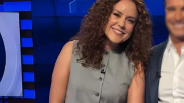 10 News Plus 2026 Georgie Tunny Grey Vest in 10 News Plus