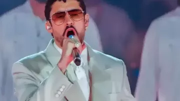 Bad Bunny Super Bowl 2026 Suit in Bad Bunny's Apple Music Super Bowl Halftime Show