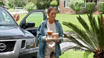 H&M Feather Soft Denim Shirt worn by Salley Carson as seen in Southern Charm (S11E10)