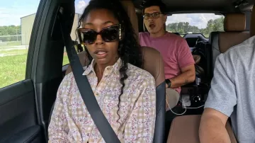 Sézane X Andion Gingham Floral Beige Max and Tommaso Set worn by as seen in Southern Charm (S11E10)