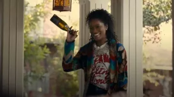 Alice and Olivia Micah Embellished Muscle Tee worn by Samira (Keke Palmer) as seen in The 'Burbs (S01E01)