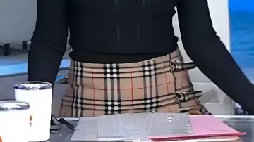 Today Show 2026 Savannah Guthrie Beige Plaid Pleated Skirt worn by Savannah Guthrie as seen in Today