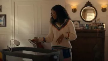 Rowing Blazers V-Neck Rainbow Sweater worn by Samira (Keke Palmer) as seen in The 'Burbs (S01E01)