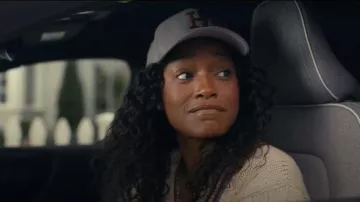 Huf X New Era Fitted Hat Size 7 1/2 Made In USA Gray Maroon Wool Cap worn by Samira (Keke Palmer) as seen in The 'Burbs (S01E01)
