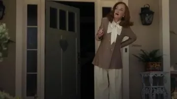 St. John Wool Colorblock Pattern Blazer worn by Agnes (Danielle Kennedy) as seen in The 'Burbs (S01E02)