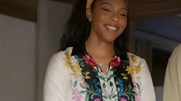 Shrinking Season 3 Jessica Williams Silk Printed Shirt worn by Gaby (Jessica Williams) as seen in Shrinking
