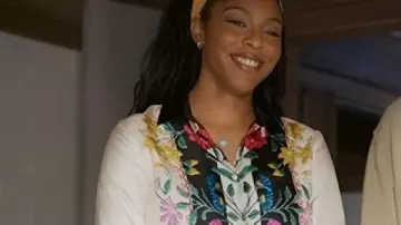 Shrinking Season 3 Jessica Williams Silk Printed Shirt worn by Gaby (Jessica Williams) as seen in Shrinking