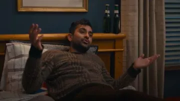 Vince Brushed Glen Plaid Crewneck Sweater worn by Naveen (Kapil Talwalkar) as seen in The 'Burbs (S01E02)