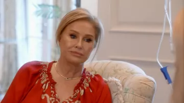 Rachel Zoe Gold Snake Collar Necklace worn by Kathy Hilton as seen in The Real Housewives of Beverly Hills (S15E08)