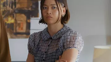 Shrinking S03 Alice Sheer Plaid Top as seen in Shrinking