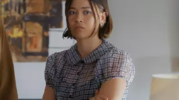 Shrinking S03 Alice Sheer Plaid Top as seen in Shrinking