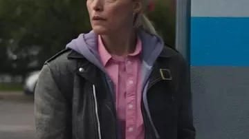 Tow 2026 Rose Byrne Gray Leather Jacket