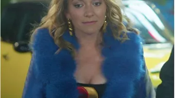 The Lincoln Lawyer S4 Becki Newton Blue Belted Leather Coat