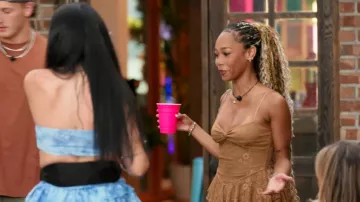 Windsor Adorable Muse Ruffled Lace Skater Dress worn by Gizelle Baugh as seen in Canada Shore (S01E04)