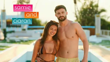 Pretty Little Thing Brown Contrast Triangle Braided Tie Bikini Top worn by Samie Elishi as seen in Love Island: All Stars (S03E21)