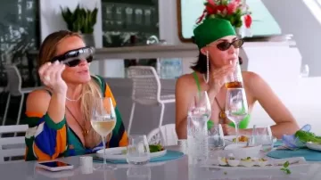 Prada Printed Silk Twill 55CM Square Scarf worn by Bronwyn Newport as seen in Below Deck Down Under (S04E01)