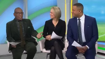 French Connection Vhari Ribbed Button Up Mini Dress worn by Dylan Dreyer as seen in Today on  February 9, 2026