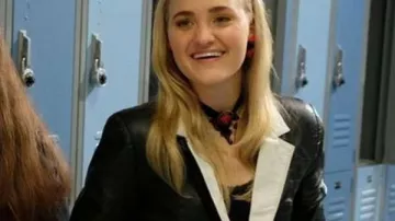 Schooled AJ Michalka Crop Leather Jacket as seen in Schooled (S02E10)