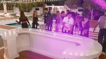 White Fox Boutique No Halo Long Sleeve Maxi Dress Midnight Scarlet worn by Millie Court as seen in Love Island: All Stars (S03E22)