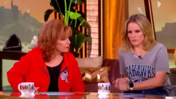 Aviator Nation New England Patriots Zip Hoodie worn by Joy Behar as seen in The View on February 7, 2026