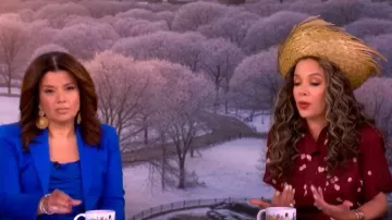 Altuzarra Kiera Petal Print Belted Silk Shirtdress worn by Sunny Hostin as seen in The View on  February 9, 2026