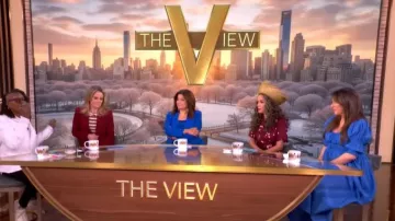 Doen Ischia shirred Organic Cotton-blend Voile Midi Dress worn by Alyssa Farah Griffin as seen in The View on February 9, 2026