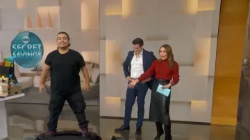 Ronny Kobo Red Turtleneck Sweater worn by Lori Bergamotto as seen in Good Morning America on February 9, 2026