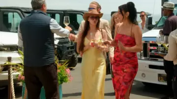 Hello Molly Fabulous Details Mesh Maxi Dress Red worn by Demy Selem as seen in Vanderpump Rules (S12E09)