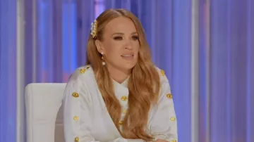 Ariel Taub Orion Pearl Orbit Earrings worn by Carrie Underwood as seen in American Idol (S24E01)