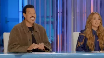 Ziggy Chen Chenille Cloth Cropped Worker Jacket worn by Lionel Richie as seen in American Idol (S24E01)