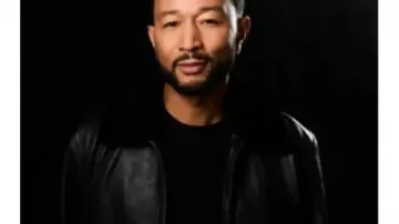 The Voice S29 John Legend Shearling-Collar Leather Jacket worn by Self - Coach (John Legend) as seen in The Voice