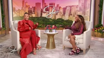 Naked Wardrobe Vegan Leather Trench Coat worn by Jeannie Mai as seen in Sherri on  February 6, 2026