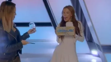 House of Cb Francesca Long Sleeve Godet Hem Minidress worn by Carmen Lorell as seen in American Idol (S24E02)