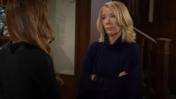 J. Crew Wool-Cashmere Blend Turtleneck Poncho worn by Nikki Reed Newman ( Melody Thomas-Scott) as seen in The Young and the Restless on February 5, 2026