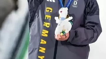 Grey Jacket worn by Philipp Raimund in Philipp Raimund Wins Olympic Gold | Men’s Ski Jumping Normal Hill 2026