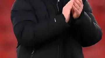 Black Puffer Jacket worn by Kim Hellberg in Middlesbrough boss Kim Hellberg joy after 2-1 win at Sheffield United sends them top of Championship