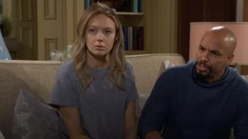 The Great Boxy Crew Tee in Heather Grey worn by Abby Newman (Melissa Ordway) as seen in The Young and the Restless on February 10, 2026