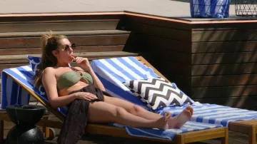 Rvca Costa Crinkle Medium Coverage Bikini Top worn by Chloe Ferry as seen in Geordie Shore (S26E05)