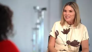 Lela Rose Floral Printed Crepe Top worn by Jenna Bush Hager as seen in Today on February 10, 2026