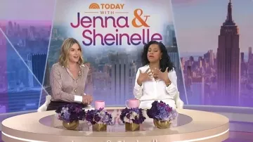 Veronica Beard Amelia Stripe Silk Blend Button-Up Shirt worn by Jenna Bush Hager as seen in Today with Jenna & Sheinelle on February 10, 2026